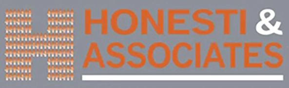 A logo for honey associates, an orange and white text.