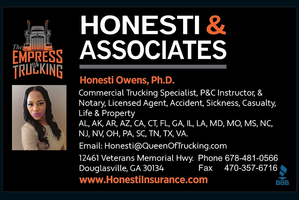 A business card for honesti owens, ph. D.