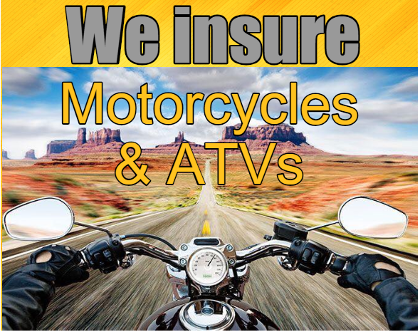 We insure motorcycles and atvs